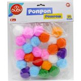 Bubu 3 cm Karışık Renk Ponpon 25'li Yumuşak ve Renkli Sanatsal Malzeme
