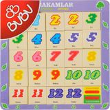 Bubu 30x30 Ahşap Hafıza Oyunu Sayılar Puzzle