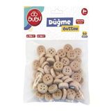 Bubu Ahşap Düğme 1,2Cm 50 Adet 2Cm 10 Adet - 1 Paket
