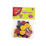 Bubu Bu-Bu Renkli Düğme 1,2cm 2,5cm 40'lı - Çok Renkli - .