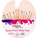 Bubu Ceoart Ahşap Palet 12 Fırça Seti Naturel CEO-SN0024
