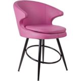 Bubu Home Koket 815 Pembe Siyah Ayaklı Misafir Bekleme Koltuğu