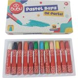 Bubu Pastel Boya 12 Renk 11 mm Kalınlıkta Çocuklar İçin Eğlenceli Boyama Seti