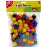 Bubu Simli Renkli Ponpon 100 Adet 2Cm 00112