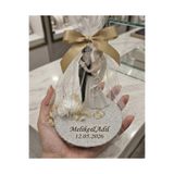 bubuatilaer Kişiye Özel İsimli Gelin Damat Biblosu - Şeffaf Paketleme & Simli Tasarım - Nikah Ve Nişan Hediyesi