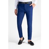 BUCADO Erkek Slim Fit Petekli Italyan Kesim Keten Pantolon 21k-2200420-6 Parlement Mavisi