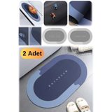 buççin online mağaza 2 Adet Süper Su Emici Kauçuk Banyo Paspası Kaydırmaz Su Hızlı Süper Emici Modern Duş Küvet Paspas Be