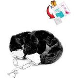 Buççin Online Mağaza Fetish Fantezi Siyah Peluş Metal El Kelepçesi-Prezervatif/kayganlaştırıcı Jel/genital Mendil - Çok Renkli