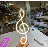 Buççin Online Mağaza Müzik Sol Anahtarı Neon LED Tabela Akrilik Sarı - Çok Renkli