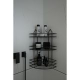 buççin online mağaza Vİdalı Siyah Banyo Köşeliği 3 Katlı Köşe Rafı Şampuanlık Düzenleyici Raf Metal 3 Siyah 3 36 x 47 Kla
