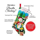 Bucilla Keçe Aplike 45,72 cm Çorap Yapma Seti, Baba ile Kızak, Kendin Yap Sanatları ve El Sanatları Için Mükemmel, 89477E - 9 - 15 Ay - 00-Beyaz