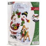 Bucilla Keçe Aplike Noel Çorabı, Noel Baba'nın Buluşması, 45,72 cm, Kumaş