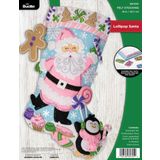 Bucilla, Lolipop Noel Baba, Keçe Aplike 45,72 cm Çorap Yapma Seti, Tatil Kendin Yap Sanatları ve El Sanatları için Mükemmel, 89705E