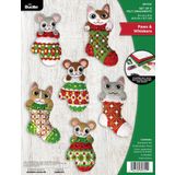Bucilla, Paws & Whiskers, Keçe Aplike 6 Parça Süs Yapma Seti, Tatil Kendin Yap Sanatları ve El Sanatları için Mükemmel, 89701E