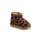 Buckhead Unisex Çocuk Kısa Bot, Leopar Desenli Kürklü Fermuarlı, Kışlık Günlük Ayakkabı