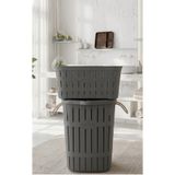Buclee 64 Lt + 40 Lt Antrasit Kirli Çamaşır Sepeti ve Temiz Çamaşır Selesi Seti 2'li Banyo Seti