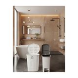 Buclee Bambu Görünümlü Halatlı Çamaşır Sepeti 65 Lt Ve Pedallı İç Kovalı 40 Lt Banyo Seti