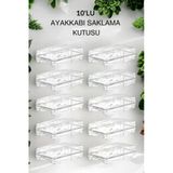 Buclee Byv - 10'Lu Kadın Ayakkabı Kutusu Şeffaf Ayakkabılık Ayakkabı Saklama Kutusu