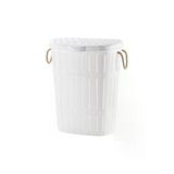 Buclee Plastik Bambu Halatlı Kirli Çamaşır Sepeti Beyaz Beyaz 50-99 L 100 X 100