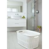 Buclee Premium 40 Litre Çamaşır Selesi - Beyaz Ergonomik Kirli Sepeti - Esnek ve Dayanıklı