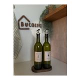 Bucolic Yağ Yeşili Standlı 2'li Cam Zeytinyağı Ayçiçek Yağı Şişesi 750 ml Yağdanlık Vintage