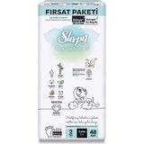 Bucuks Mey Ithalat® Bio Natural Bebek Bezi Fırsat Paketi 2 Beden 3-6 kg 48 Adet