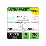 Bucuks Mey Ithalat® Natural Double Soft Bebek Bezi Ultra Paket 5 Beden 78 Adet
