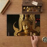 Buda Heykeli Tasarımı 240 Parça Ahşap Puzzle Ahşap Kutuda MP05885