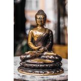 Buddha Brown Brass, El Yapımı Pirinç Buda Heykeli, Zen Dekorasyon
