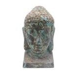 Buddha Heykel Büst Turkuaz Büyük Boy
