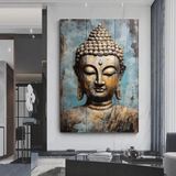 Buddha Kanvas Tablosu, Yoga & Meditasyon Sanatı, Lotuslu Asya Tarzı Ev Hediyesi