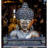 Buddha's Shrine, El Yapımı Ahşap Buda Heykeli