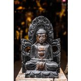 Buddha's Temple, El Yapımı Buda Heykeli, Bali El Yapımı Ahşap Heykel, Yoga Meditasyon Zen Dekor