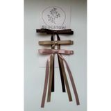 Budgstore 3’lü SATEN KAHVE TONLARI FİYONK KURDELE TOKA VİNTAGE STİL