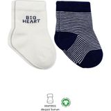 Budi Home Bistyle Big Heart Penye Soket Çorap 2'Li BS10117 Lacivert