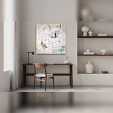 Budova Yağlı Boya Dokulu Tablo 50X50 Gold Çerçeveli