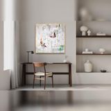 Budova Yağlı Boya Dokulu Tablo 80X80 Gold Çerçeveli