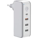 BUDY 30W Pd Hızlı Şarjlı Zaman Ayarlı USB Priz 180° Döner Fişli Qc3.0 Type-C - Gri