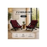 BUEM MOBİLYA 2Lİ DİNLENME KOLTUĞU BERJER BALKON KOLTUĞU BAHÇE KOTUĞU TV SANDALYESİ