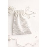 Buemshop Moonveil Mini Kese 10x15 cm | Beyaz Kadife Hediye & Takı Kesesi