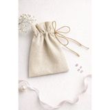 Buemshop Navera Ham Bez Hediyelik Kese 10x15 cm Jüt İpli Doğal Pamuk Kese