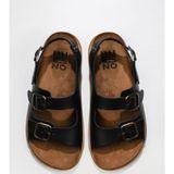 Bueno Shoes 01MU4724 Siyah Deri Erkek Sandalet