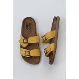 Bueno Shoes 01MU4725 Sarı Deri Erkek Düz Terlik