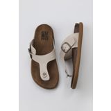 Bueno Shoes 01MU4733 Beyaz Deri Erkek Parmak Arası Terlik