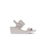 Bueno Shoes 01WA0400 Gri Deri Kadın Dolgu Topuklu Sandalet