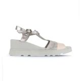 Bueno Shoes 01WA0505 Pembe Multi Deri Kadın Dolgu Topuklu Sandalet