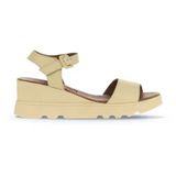 Bueno Shoes 01WA0507 Sarı Açık Deri Kadın Dolgu Topuklu Sandalet