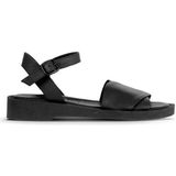 Bueno Shoes 01WA0701 Siyah Deri Kadın Düz Sandalet