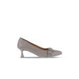 Bueno Shoes 01WA1305 Gri Deri Kadın Topuklu Ayakkabı
