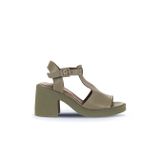 Bueno Shoes 01WA1702 Haki Deri Kadın Topuklu Sandalet